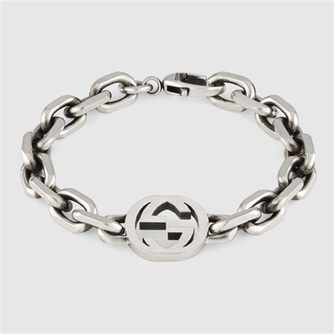 bracciale gucci argento pelle|Bracciali di lusso Gucci .